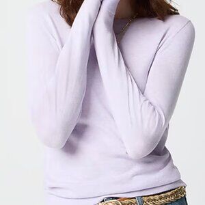 NEW NWT J. Crew Factory Cotton Teddie Sweater Color: Hthr Dried Lavender